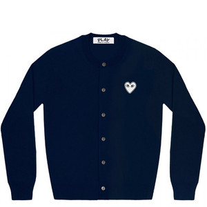 꼼데가르송 네이비 화이트 와펜 가디건 m 판매