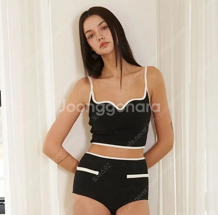 레브레브 heart neck bikini set bk--4