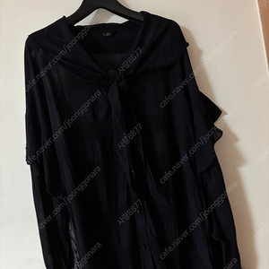 TIME 타임 러플 프릴 리본 타이 시스루 레이온 블라우스 셔츠 하객룩 결혼식 출근룩 올드머니룩