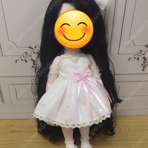 디즈니 베이비돌 풀세트 화이트 드레스 리본 장식 의상