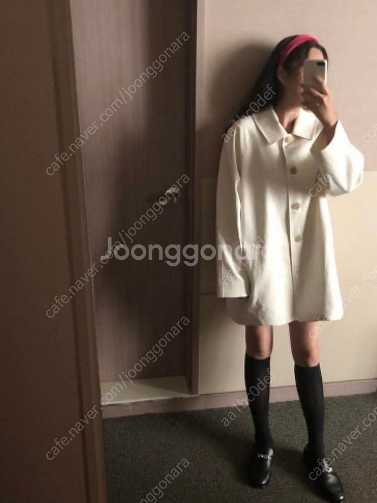 에크리스 래글런 하프 자켓 크림--2