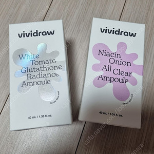 비비드로우 화이트 토마토 글루타치온 래디언스 앰플 + 나이아신 어니언 올 클리어 앰플 미개봉품 택포 15,000원
