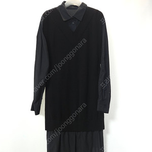 한섬 SJSJ 레이어드 니트 셔츠 원피스 S 사이즈