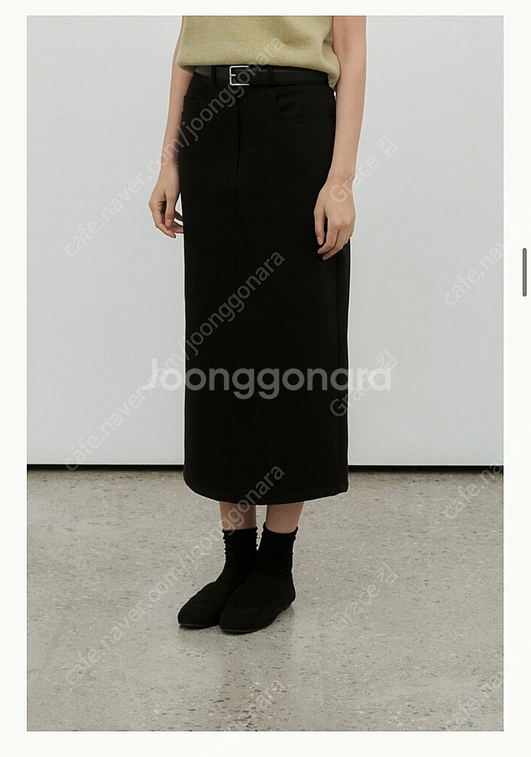 그레이룸 로우 코튼 H스커트 블랙 xs--1