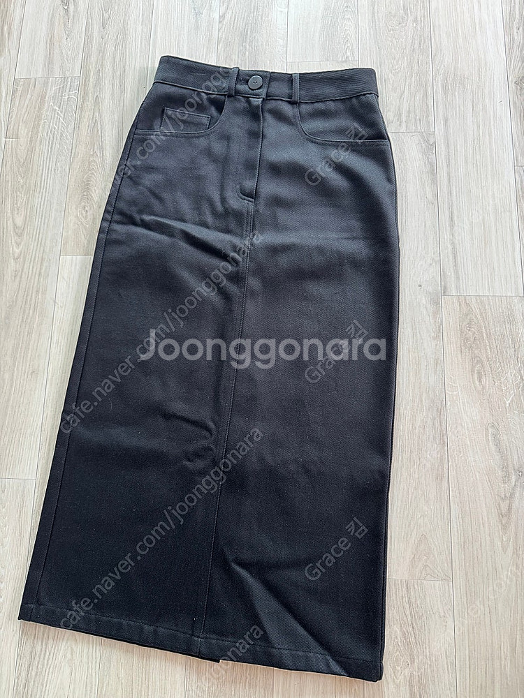 그레이룸 로우 코튼 H스커트 블랙 xs--4