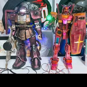 메가급 RX-78-2 건담 레드코팅led도색 &메가자쿠