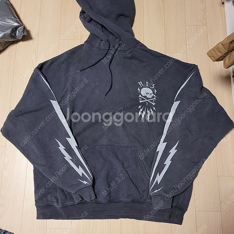 R13 알썰틴 알써틴 볼트 스컬 후드 차콜--0