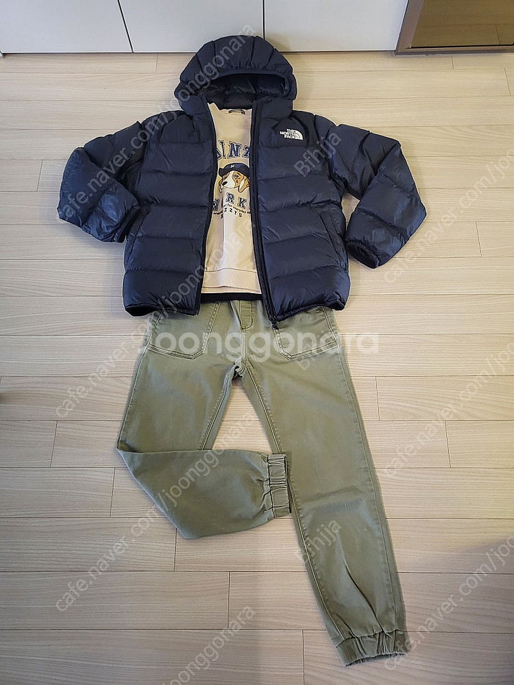 닉스 키즈 고무줄 스트랩 코튼진 팬츠 카키 색상 11~...--2