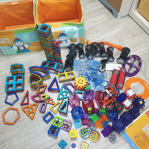 맥포머스 자석블럭(+수학적사고 교재)+ LED자석블럭 2박스(새상품)