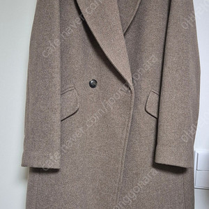 h&m 더블 브레스티드 코트 브라운 s