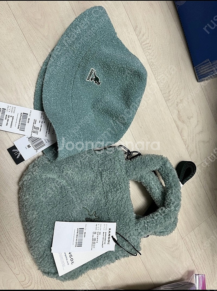 [새상품] 캉골 키즈 버뮤다 모자+가방 민트--0