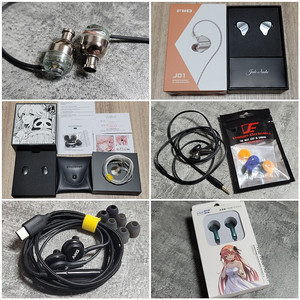 6종 일괄판매) 인타임 Sora light, Fiio JD1, 수월우 츄2, VE MONK PLUS, 삼성 AKG, NICEHCK YD30