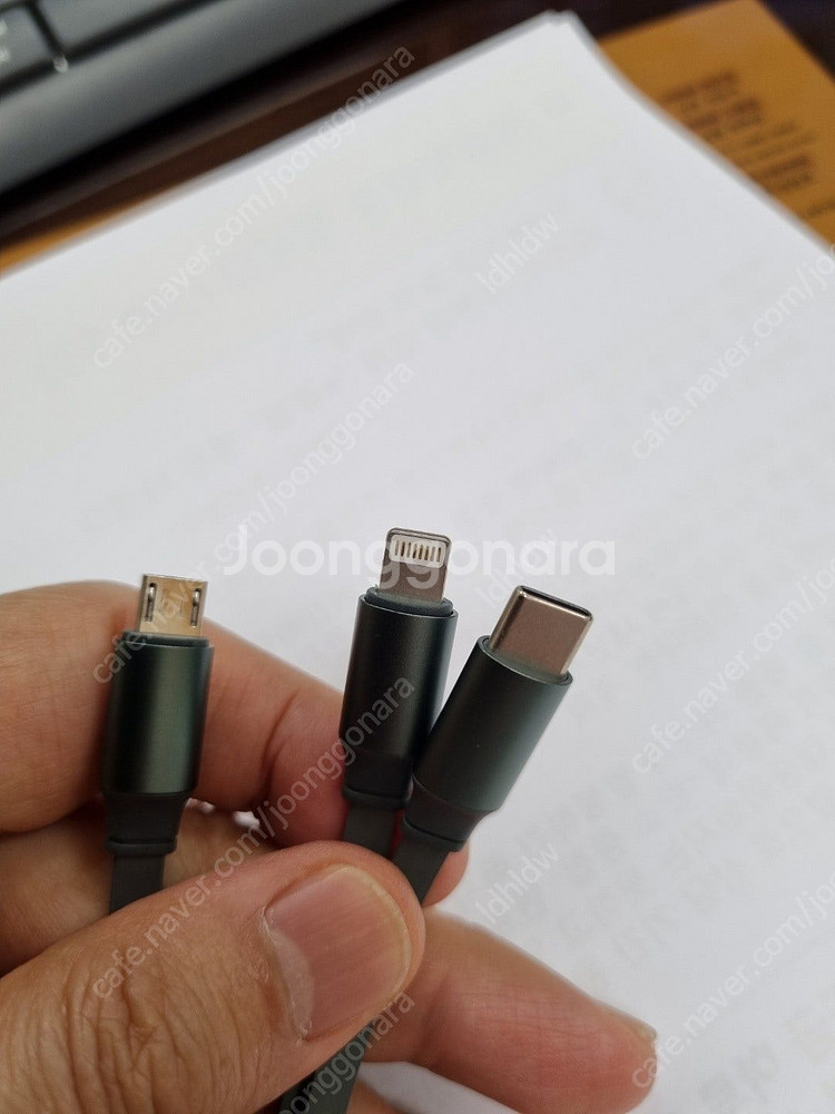 휴대폰 충전기 + 충전선 3가지 모든 type 충전 가...--6