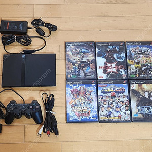플레이스테이션2 PS2 슬림 게임기 및 플스2 게임 6개 일괄
