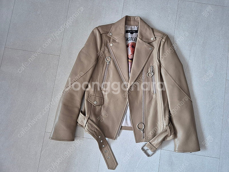 나이스클랍 양가죽 자켓 베이지 55사이즈--1