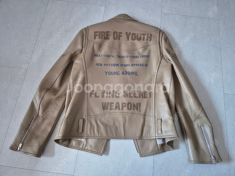 나이스클랍 양가죽 자켓 베이지 55사이즈--4