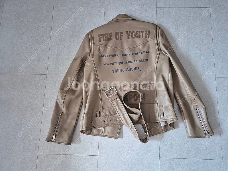 나이스클랍 양가죽 자켓 베이지 55사이즈--6