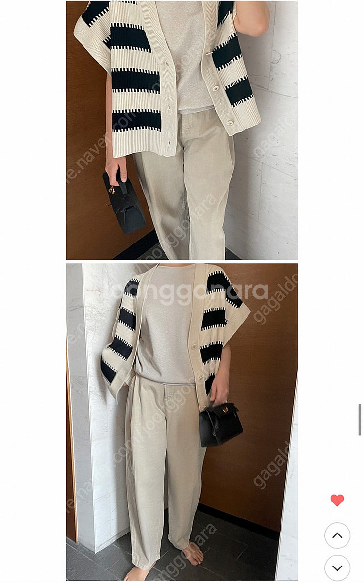 리틀블랙 스트라이프 니트 판초 케이프--3