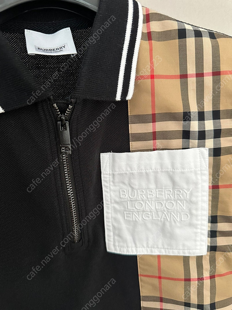 버버리 키즈 칠드런 pk 카라 지퍼 반팔 티셔츠 6y 이미지