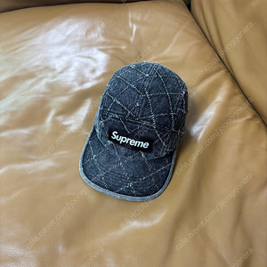 Supreme 슈프림 펀치드 데님 블랙 캠프캡 모자 (Punched Denim Black)