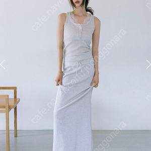 모노하 Waffle-knit jersey long skirt