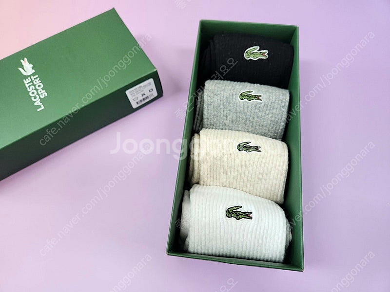 라코스테 양말세트 (4켤레박스그대로) 선물세트 /일반택배. 택포/남여공용/명절선물--1