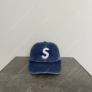 슈프림 피그먼트 워시드 네이비 에스로고 S로고 볼캡 모자