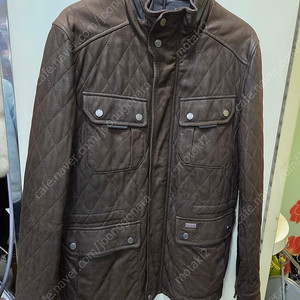 투미 다크브라운 가죽 퀄팅 자켓