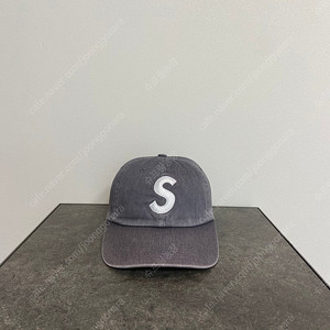슈프림 피그먼트 워시드 그레이 에스로고 S로고 볼캡 모자