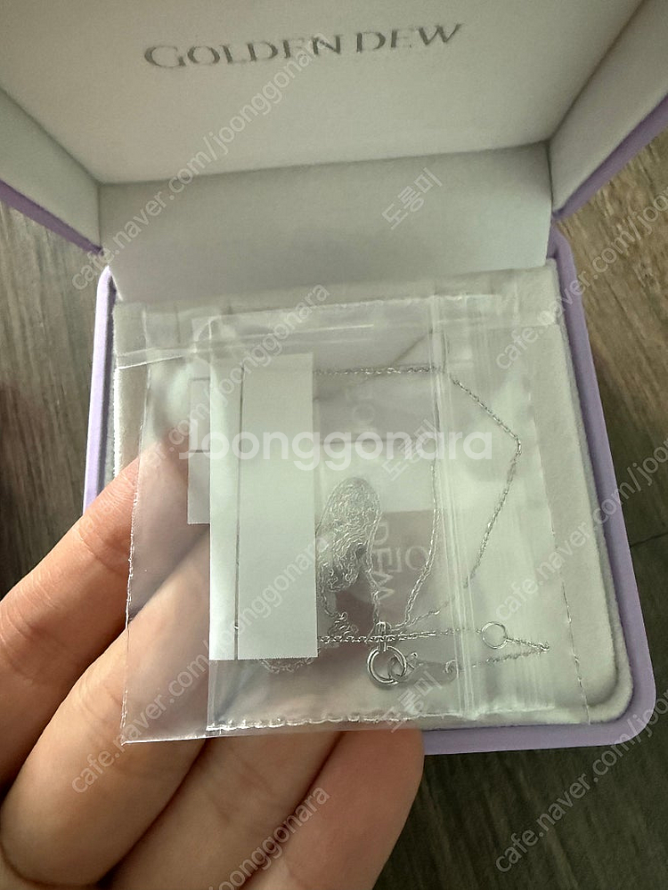 골든듀 컴바인하트 체인 18 화이트골드 새상품--1