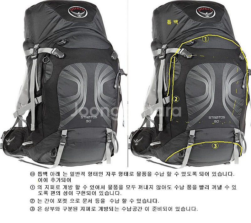 오스프리 STRATOS 50 리트 백패킹 등산배낭 24 만원 / 흥정가능--2
