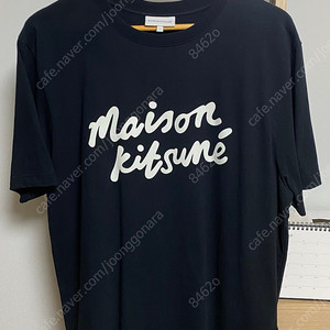 메종키츠네 핸드라이팅 반팔 블랙