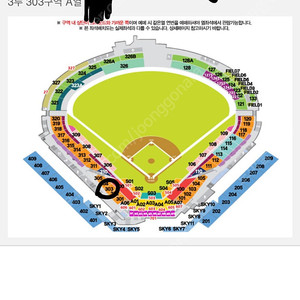 (정가양도)불꽃야구 303구역 3연석 맨앞, 통로