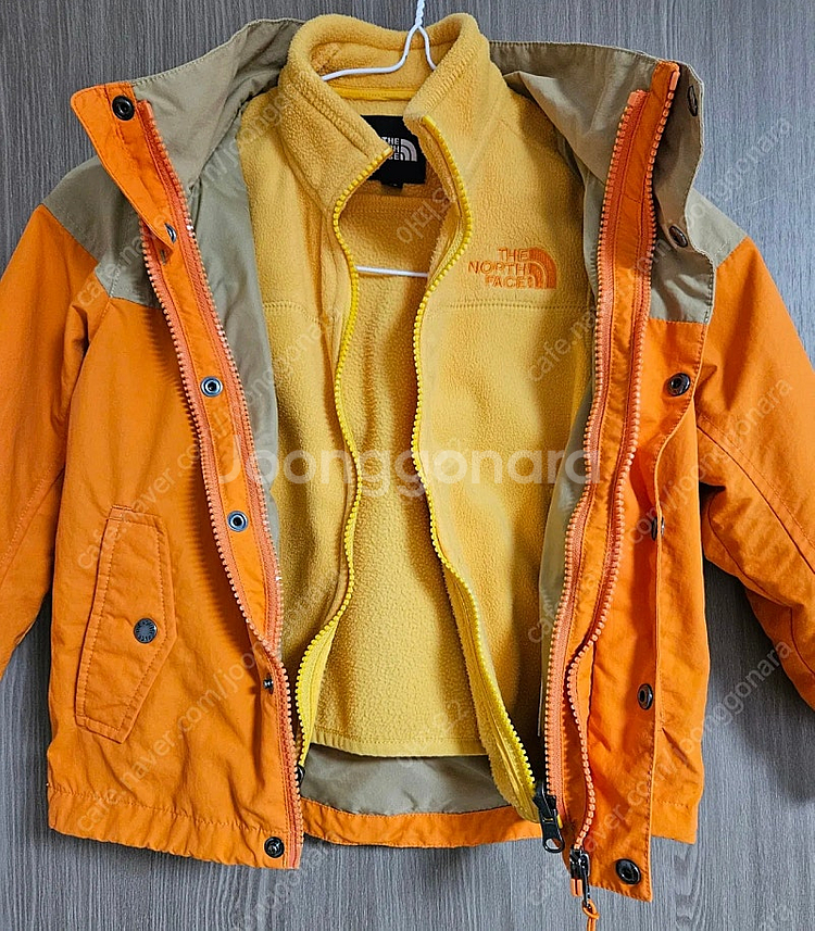 노스페이스 키즈 바람막이+내피 점퍼 110사이즈--2