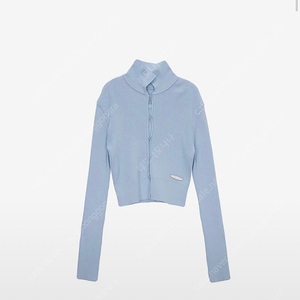 마뗑킴 AIRY BUTTON COLLAR CARDIGAN IN SKY