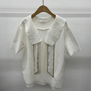 여성)한섬 SJSJ 반팔 니트 90(F)사이즈 판매합니다.