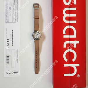 스와치 여성 가죽 시계 택포3만