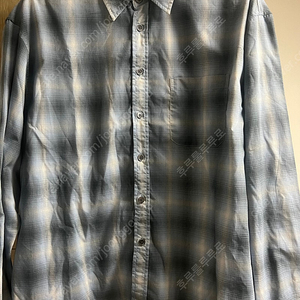 쿠어 오가닉 옴브레 블루체크 셔츠 M 판매합니다
