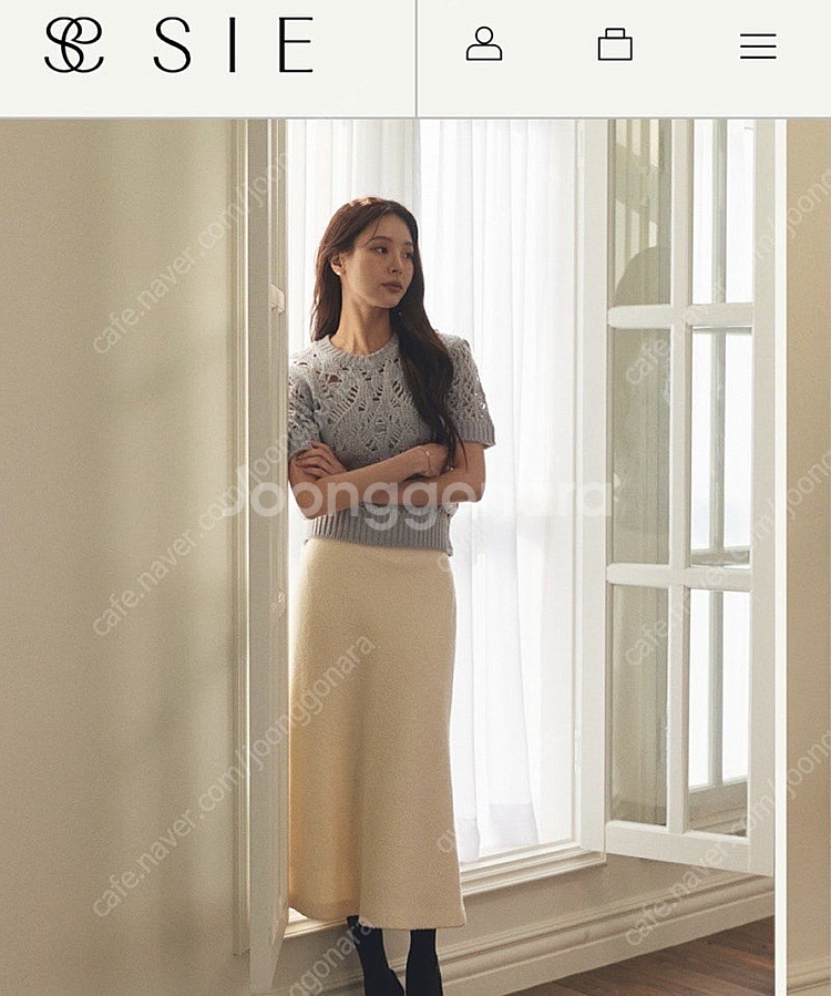 시에 sie 이네스 플레어 스커트 - 크림 스몰 S--1