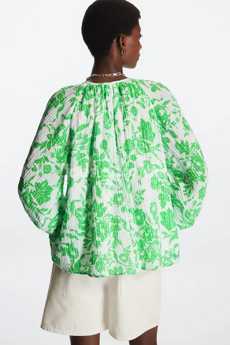 COS 코스 퍼프 슬리브 시어서커 블라우스 32 / 랑방 마인 오브제 타임 럭키슈에뜨 산드로 마쥬 오르 시에 시스템--1