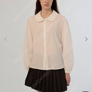 [새 제품]썸웨어버터 더블 버튼 카라 블라우스- ivory