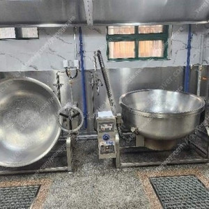 가스회전식 국솥. (스텐,주물) 스팀국솥