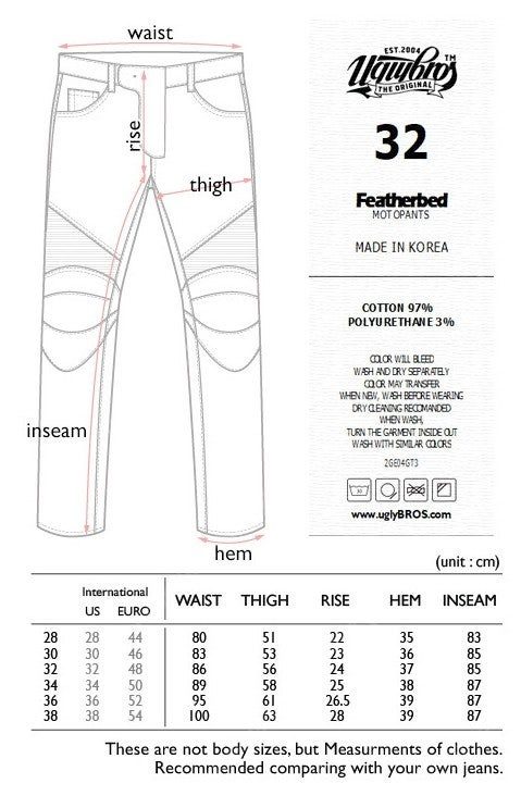 페더베드 더티 어글리브로스 모토팬츠 팝니다.--1