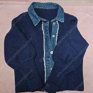 데님 니트가디건 55