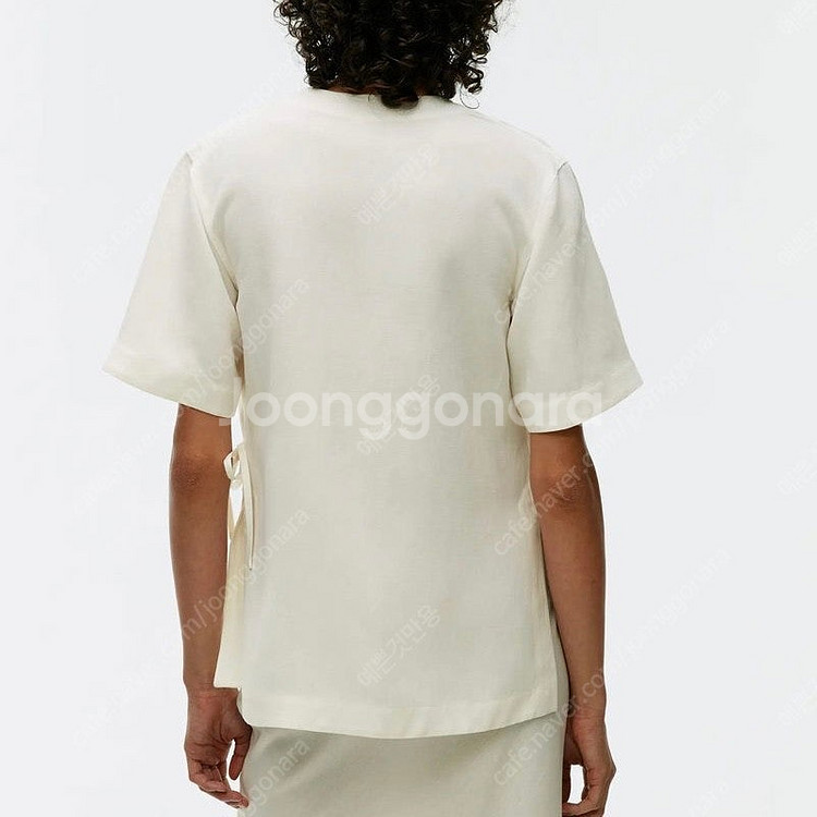 미착용 24SS 아르켓 리오셀 린넨 랩 셔츠--1
