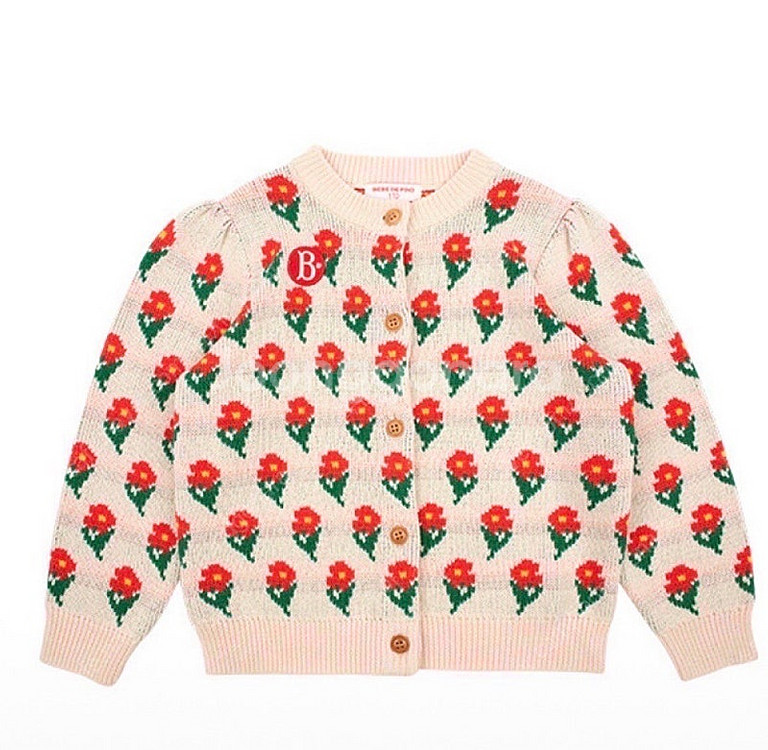 베베드피노 플레르 니트가디건+스커트 100--0