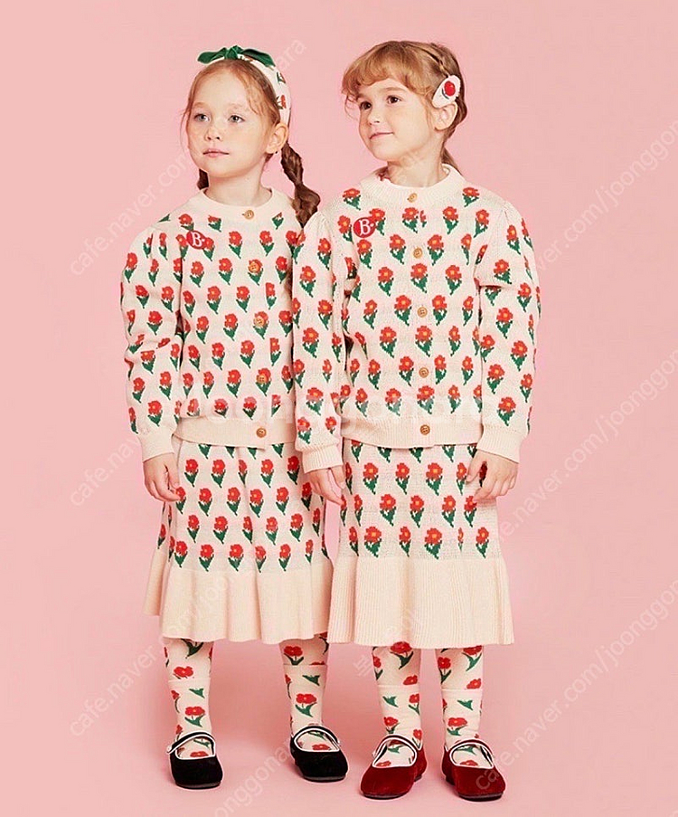 베베드피노 플레르 니트가디건+스커트 100--1