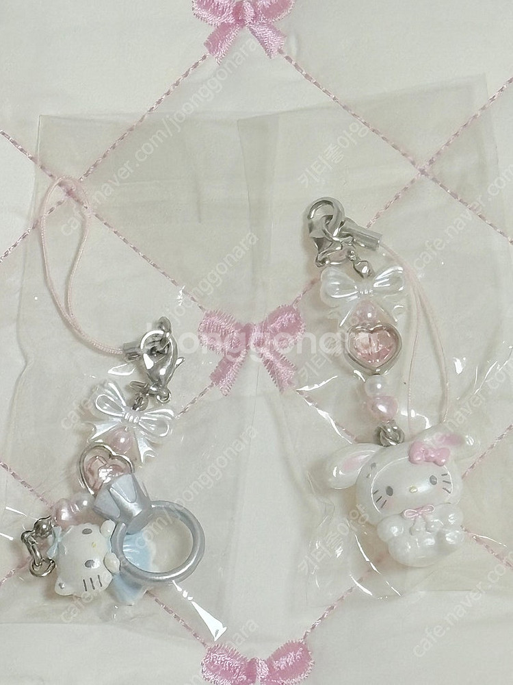 산리오 키티 천사악마 눈토끼 반지 마스코트 스트랩--1