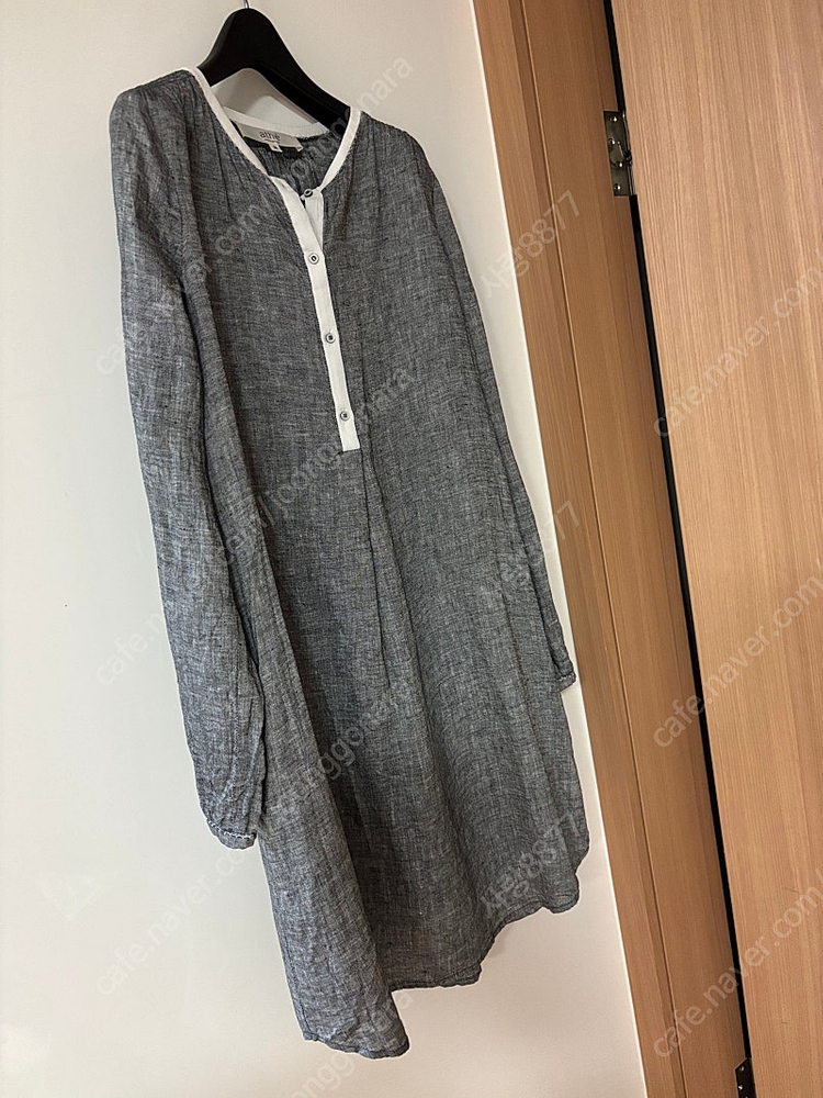 바네사브루노 아떼 린넨100% 라운드 벌룬소매 원피스 출근룩 하객룩 결혼식 이미지