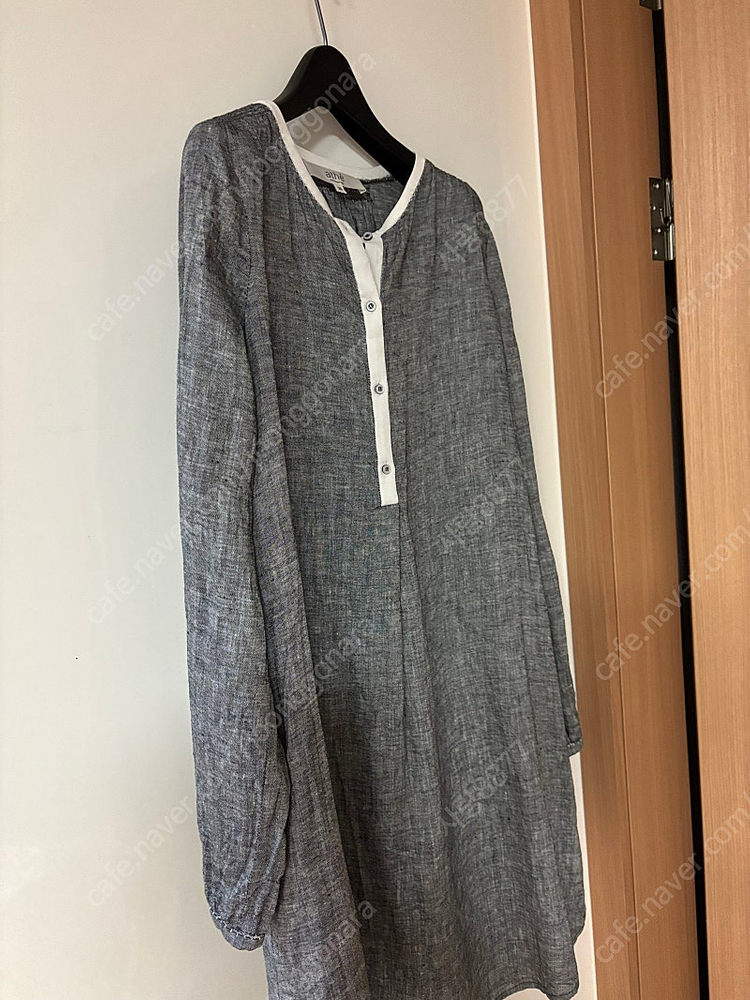 바네사브루노 아떼 린넨100% 라운드 벌룬소매 원피스 출근룩 하객룩 결혼식 이미지